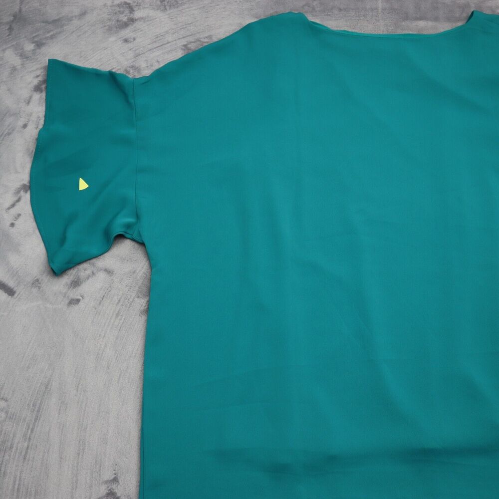 J.Jill Wearever Collection Shirt Womens XL Teal Round Neck Ruffle Sleeve Top NEW - Picture 8 of 16